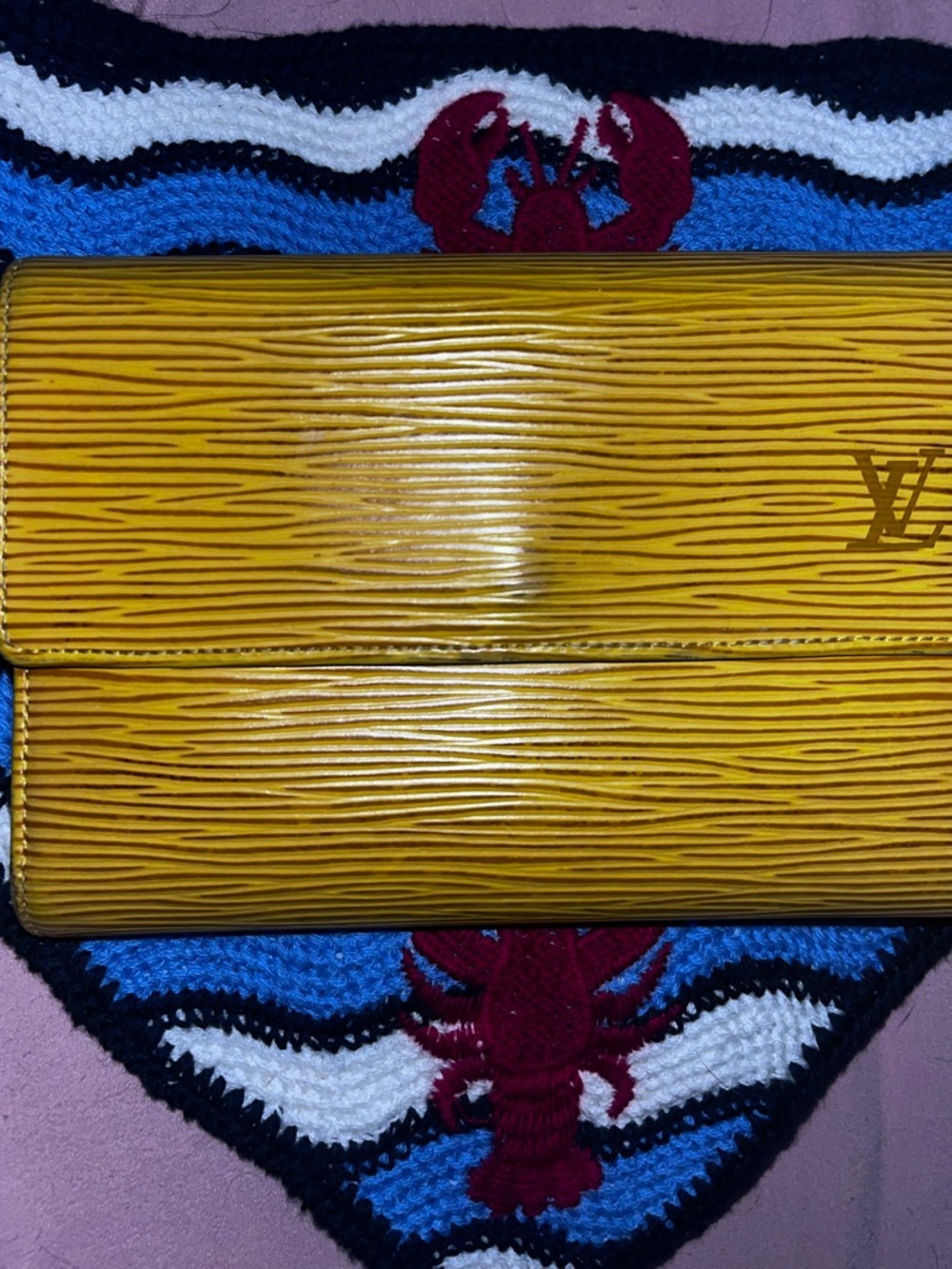 Louis Vuitton Yellow Epi Leather Tri fold Double Wallet- AUTHENTIC